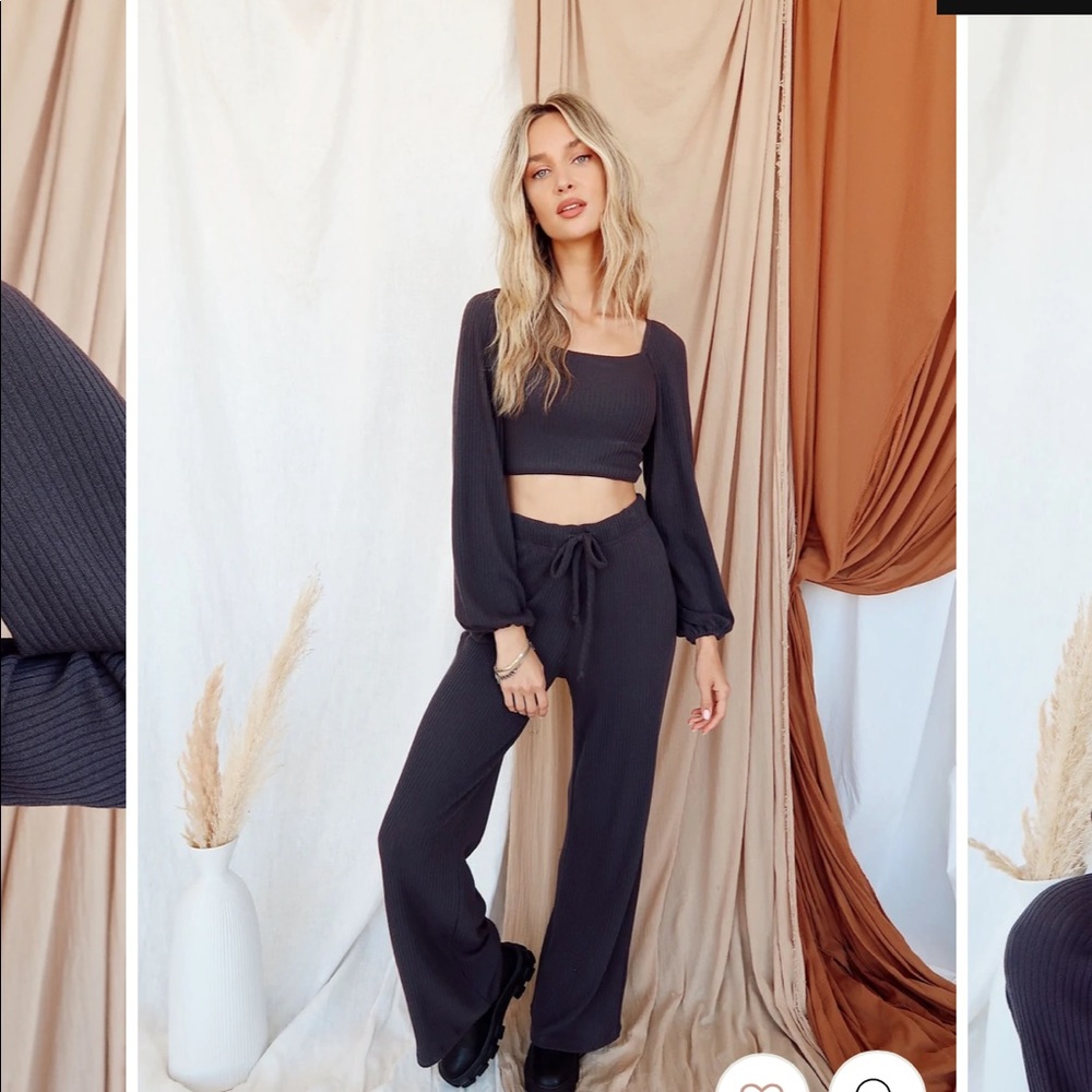 12th tribe staycation ribbed top and bottom set